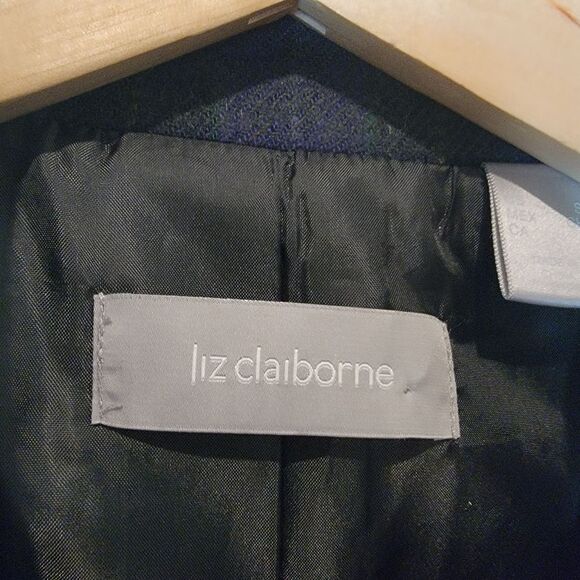 Liz Claiborne Vintage Green Tartan Plaid Dark Academia Blazer Size Small - Picture 3 of 10